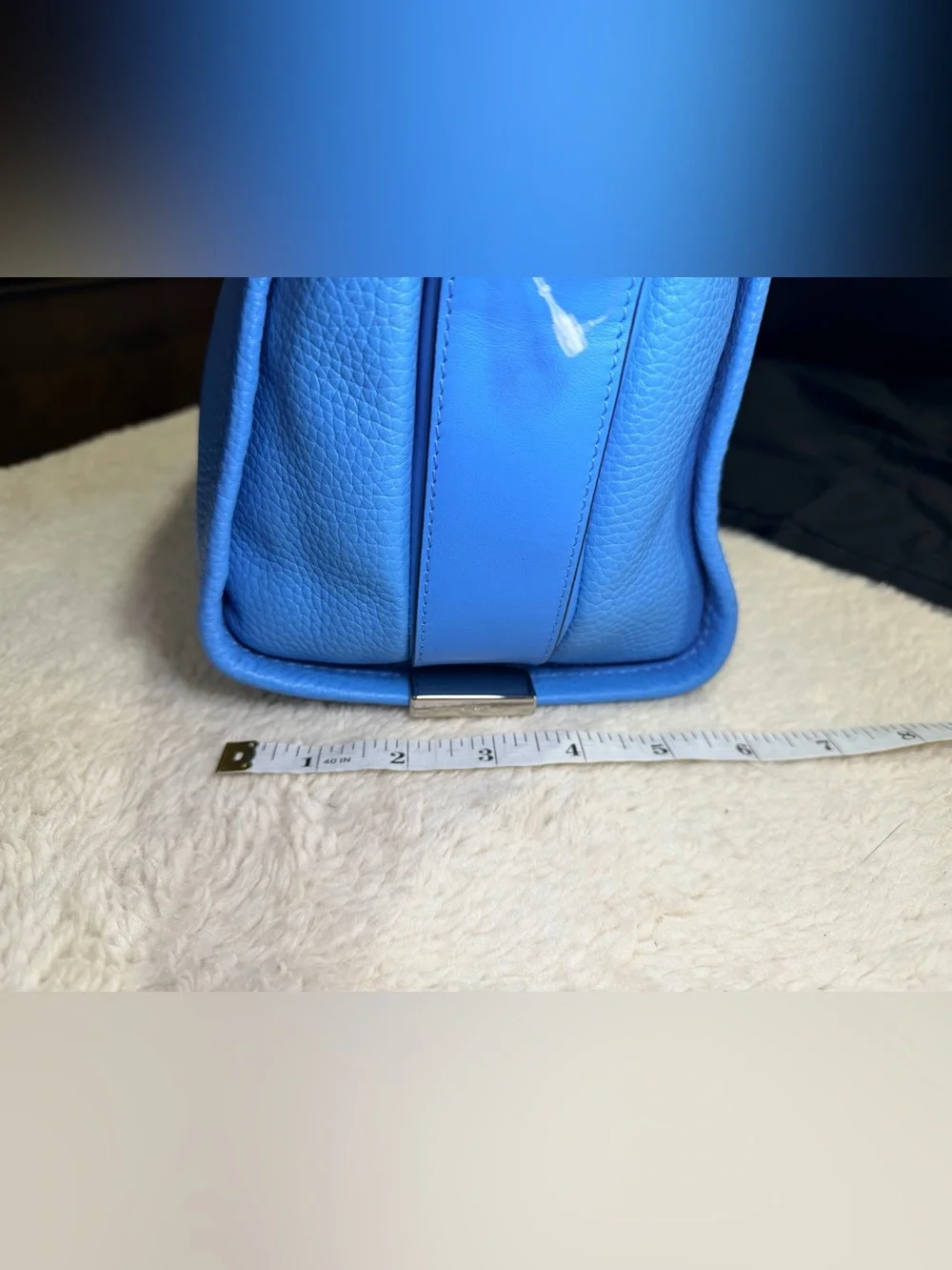 25. NEW Coach Lapis Blue Pebbled Leather Mini Satchel with Silver Hardware
